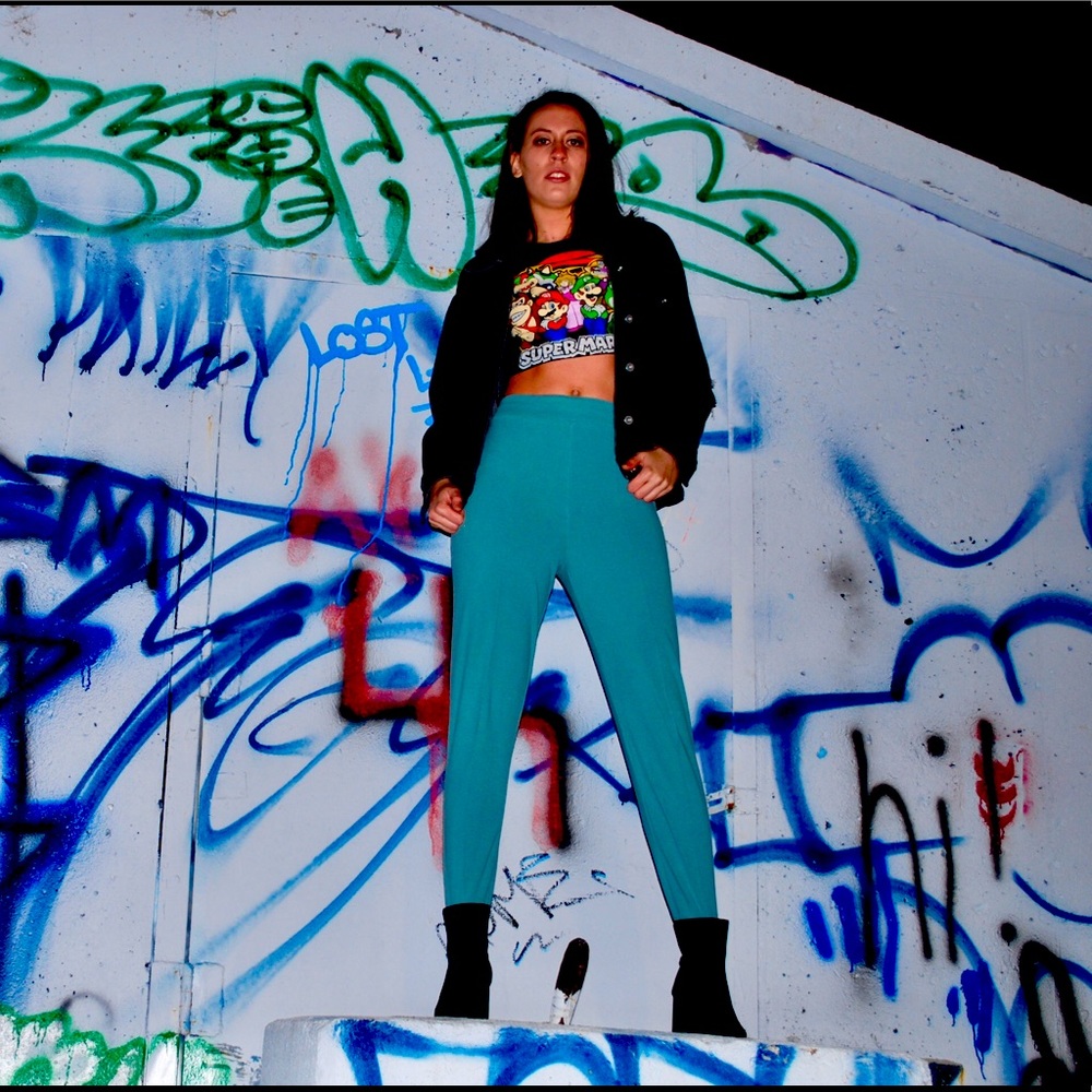 TEAL STIRRUP PANTS